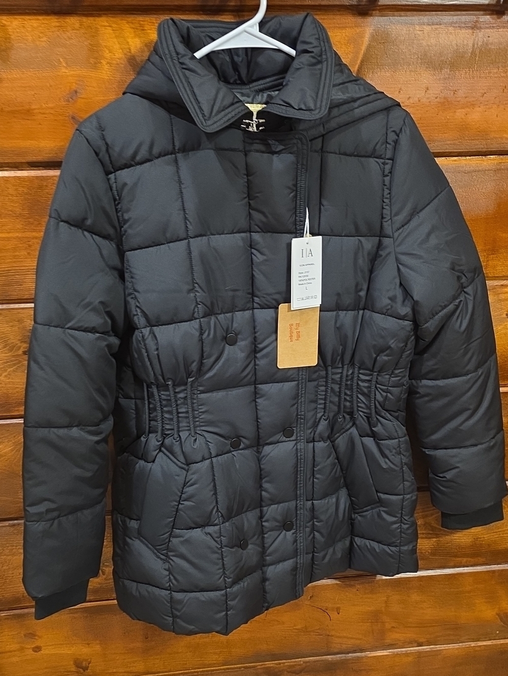Icon Black Puffer Coat with Hood